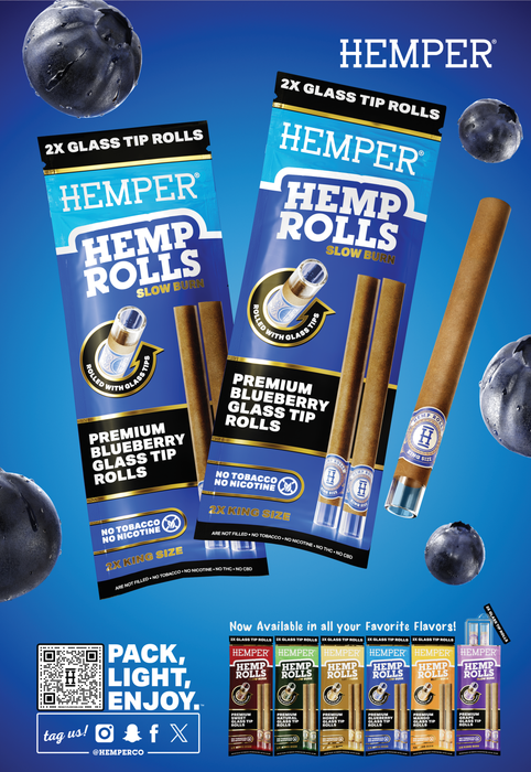 Hemper Market Advertising - Hemp Combustibles - 11" X 17" Tabloid Or A3 Poster - "sold Here" Blueberry Rolls
