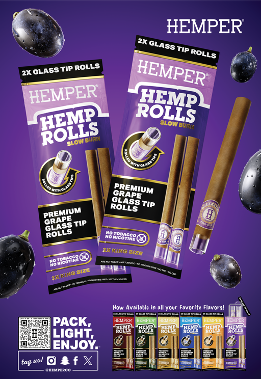 Hemper Market Advertising - Hemp Combustibles - 11" X 17" Tabloid Or A3 Poster - "sold Here" Grape Rolls