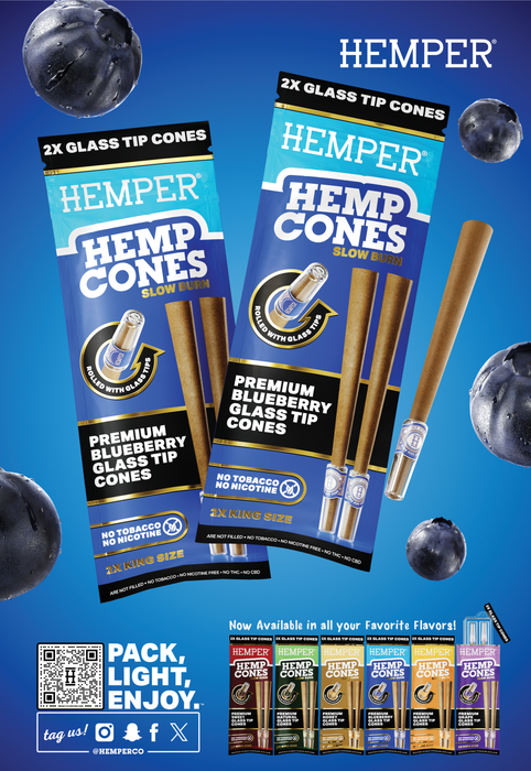 Hemper Market Advertising - Hemp Combustibles - 11" X 17" Tabloid Or A3 Poster - "sold Here" Blueberry Cones