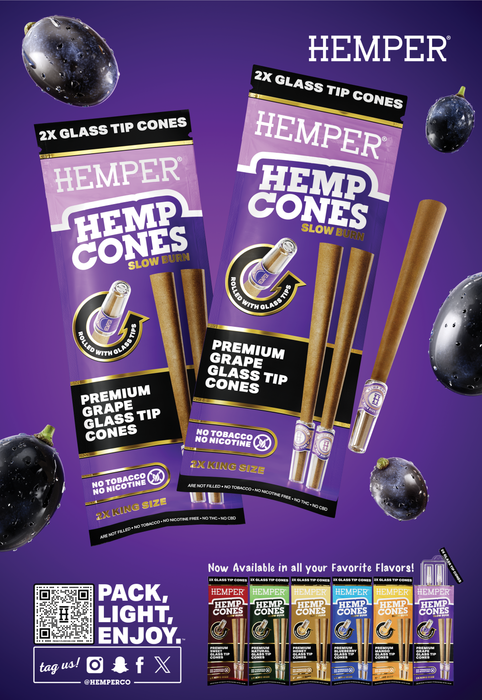 Hemper Market Advertising - Hemp Combustibles - 11" X 17" Tabloid Or A3 Poster - "sold Here" Grape Cones