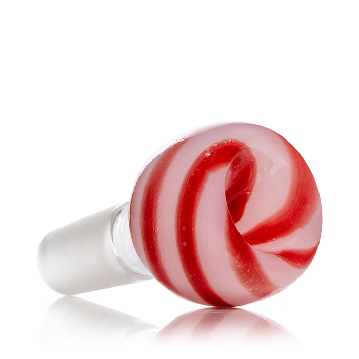 Candy Cane Glass Flower Bowl | 14mm Male Joint