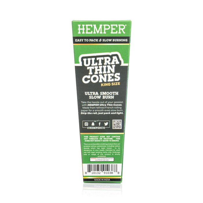 HEMPER - French Brown King Size Paper Cones 3pk - Display 24 Count
