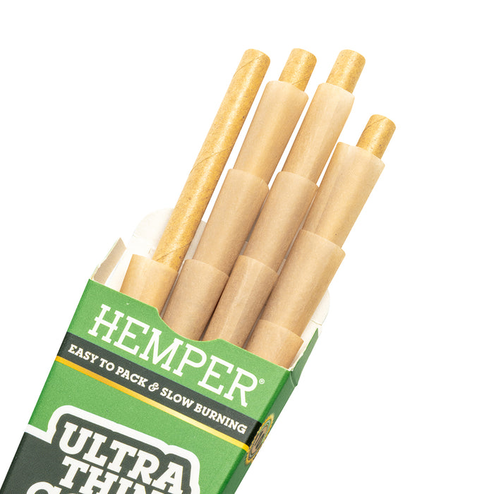 HEMPER - French Brown Paper Ultra Thin Mini Size Cones 10pk - Display 24 Count