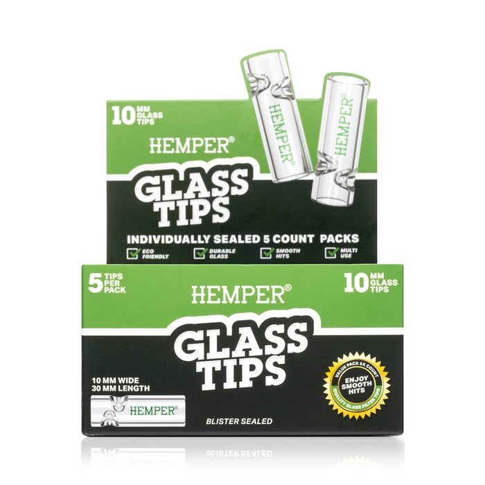 HEMPER - Glass Filter Tips 10mm | Display