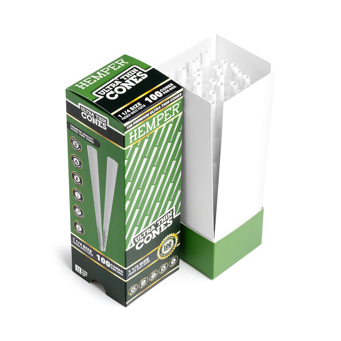 Hemper 1 1/4" French White Cones - Mini Tower (100 Count)