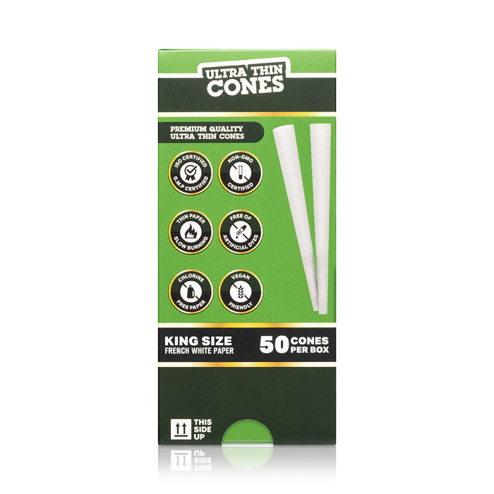 Hemper King Size French White Cones - Mini Tower (50 Count)