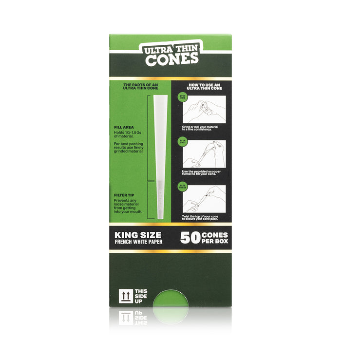 Hemper King Size French White Cones - Mini Tower (50 Count)