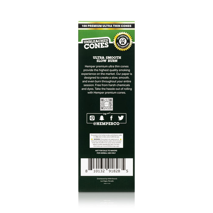 Hemper 1 1/4" Natural Brown Cones - Mini Tower (100 Count)