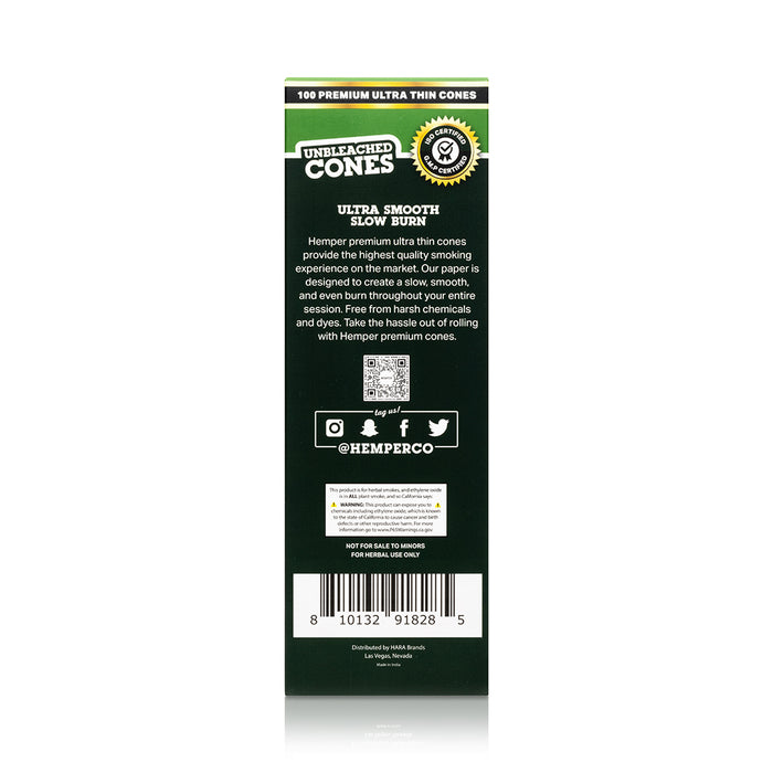 Hemper King Size Natural Brown Cones - Mini Tower (100 Count)