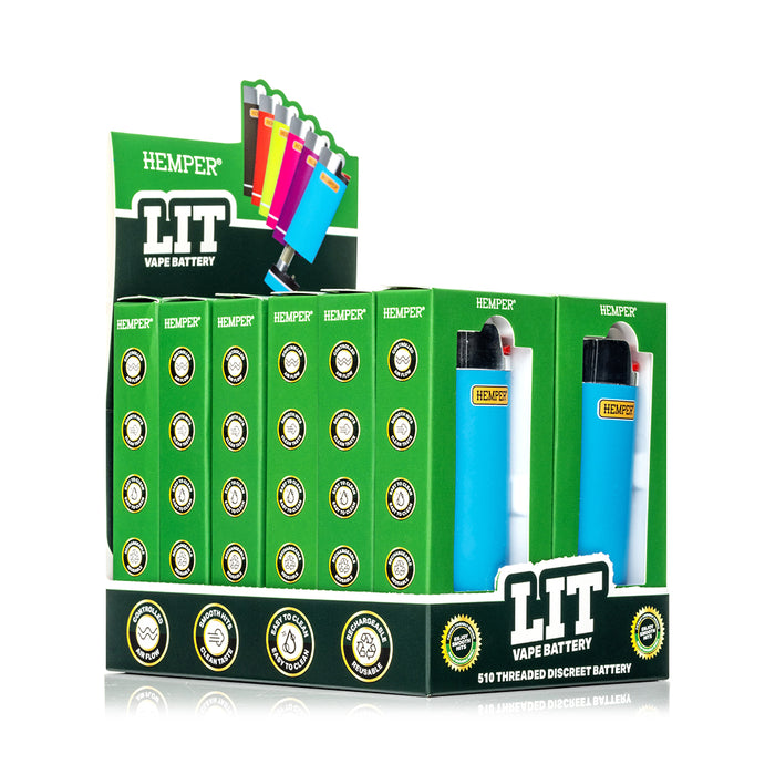 HEMPER - Lit Vape Battery 12ct Display - Blue Hara Brands HEMPER - Lit Vape Battery 12ct Display - Blue Hara Brands