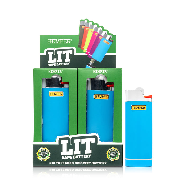HEMPER - Lit Vape Battery 12ct Display - Blue Hara Brands HEMPER - Lit Vape Battery 12ct Display - Blue Hara Brands