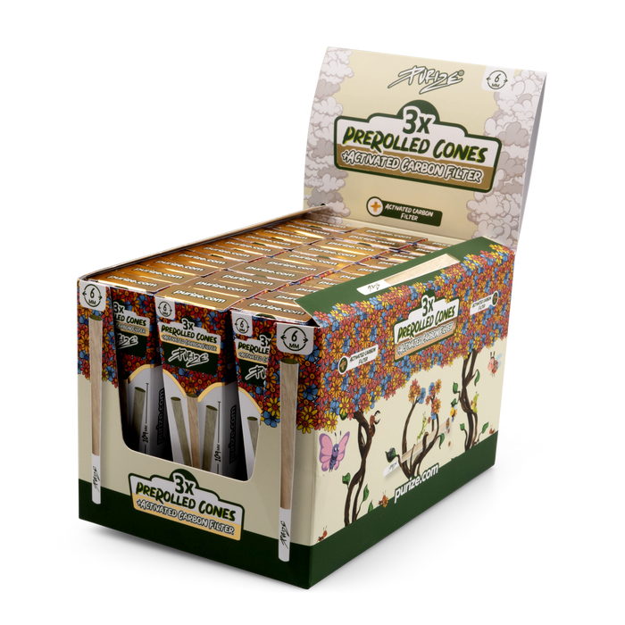 30x 3 Purize® Activated Prerolled Cones Xtra Slim Size