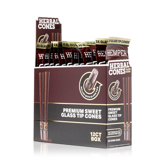 HEMPER Glass-Tipped Herbal Cones - Sweet - Display