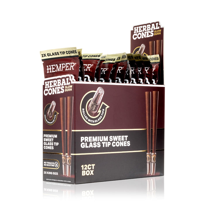 HEMPER Glass-Tipped Herbal Cones - Sweet - Display
