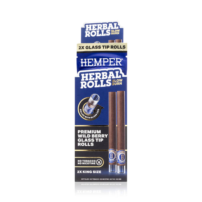 HEMPER Glass-Tipped Herbal Rolls - Wild Berry - Display
