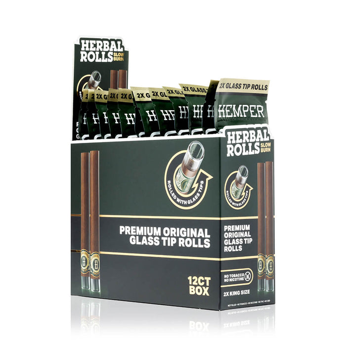 HEMPER Glass-Tipped Herbal Rolls - Natural - Display
