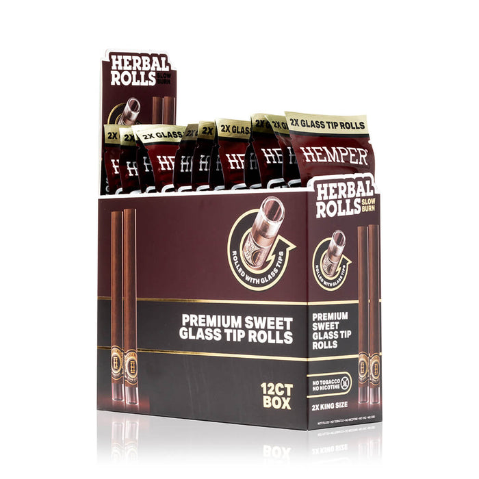HEMPER Glass-Tipped Herbal Rolls - Sweet - Display