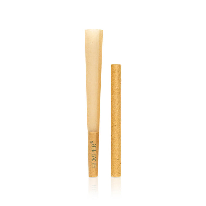 Display - Hemper Ultra Thin Cones & Ez Filler  - Natural Brown 1 1/4 Size 6 Pack