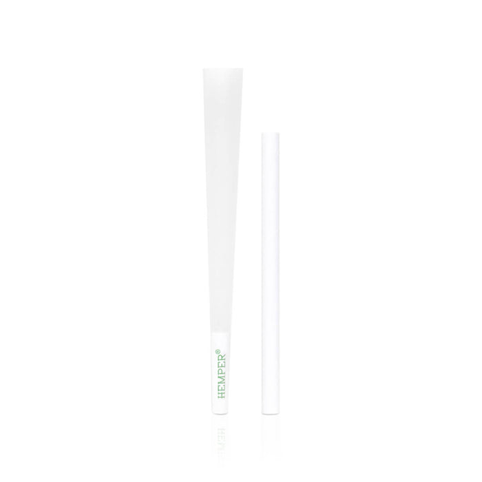 Display - Hemper Ultra Thin Cones & Ez Filler  - Classic White Mini Size 10 Pack