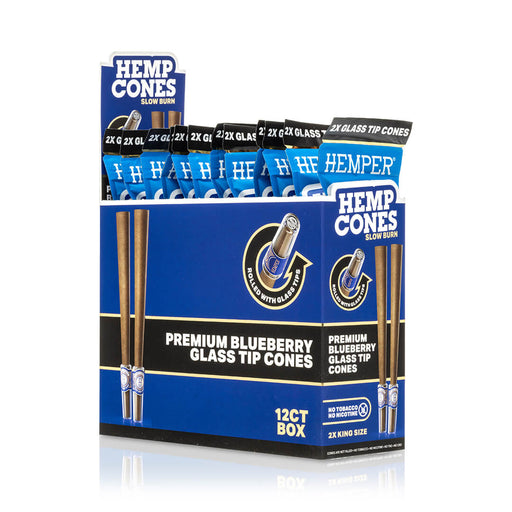 Pre-Rolled 2pk King Size Glass Tipped Hemp Cones| 12ct Display