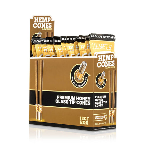 Pre-Rolled King Size Glass Tipped Hemp Cones