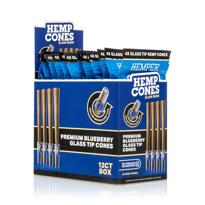Pre-Rolled Mini Size Glass Tipped Hemp Cones