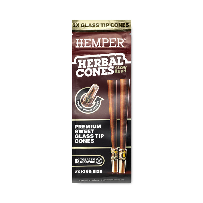 Display - Hemper 2pk King Size Cones With Glass Tips - Tea Leaf - Sweet