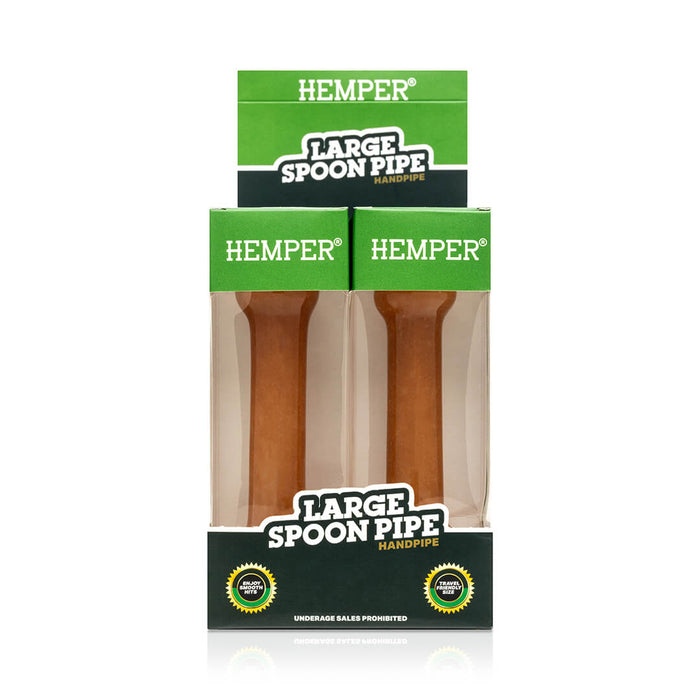 Display - Hemper Market Large Spoon Pipe - Fritted Colors - 8ct