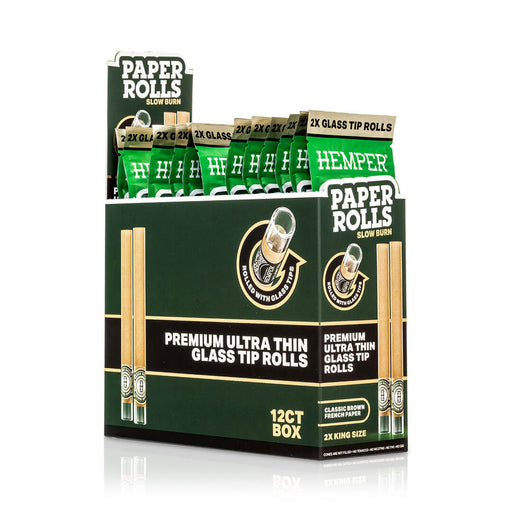 King Size Glass Tipped Paper Rolls - Classic White - 12ct. Display