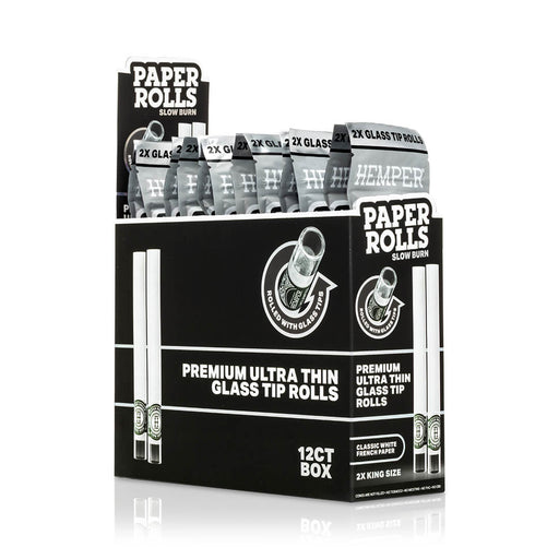Hemper - King Size Glass Tipped Paper Rolls - Display Box