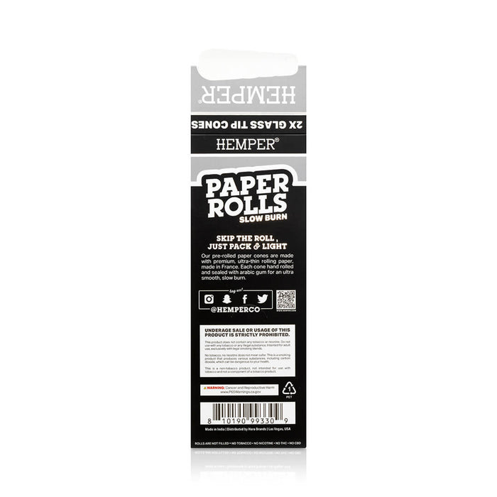 Hemper - King Size Glass Tipped Paper Rolls - Display Box