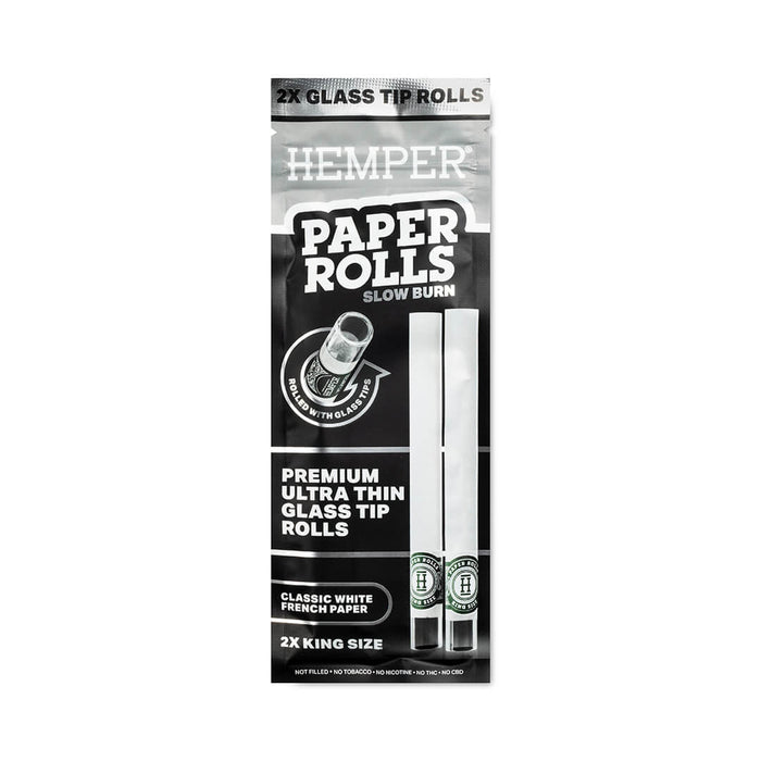 Hemper - King Size Glass Tipped Paper Rolls - Display Box