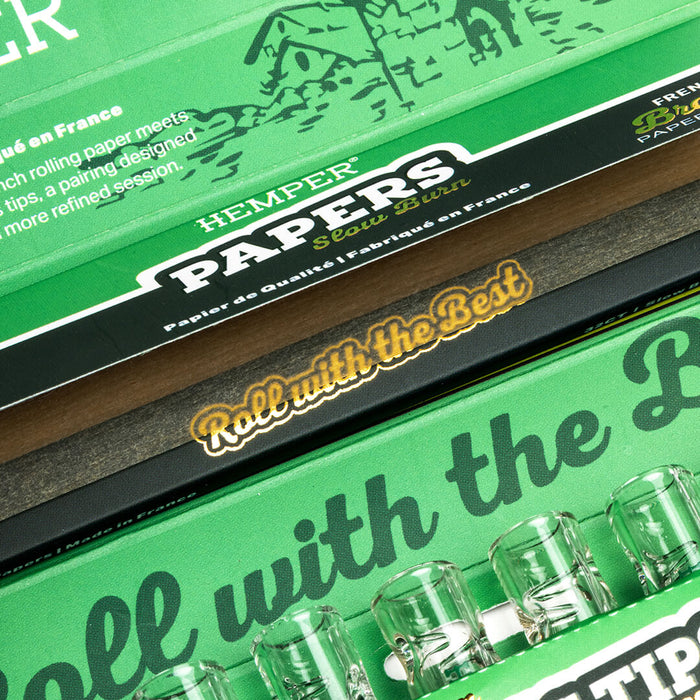 HEMPER PAPERS & GLASS TIPS COMBO PACK - KING SLIM - FRENCH BROWN - 10MM_004_ONWHITE_1080x1080