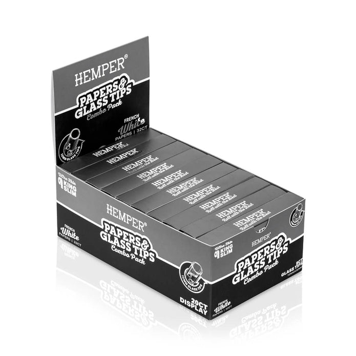 HEMPER Paper Booklet + Glass Tips - Classic White 10mm