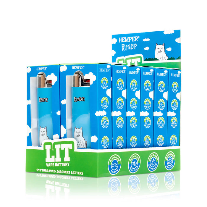 Ripndip X Hemper - Lighter Vape Battery 12ct Tray - Nermal Blue