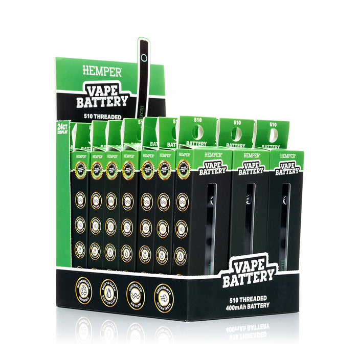 Display - Hemper Regular 510 Battery Pen With Stock Usb Charger - 18ct