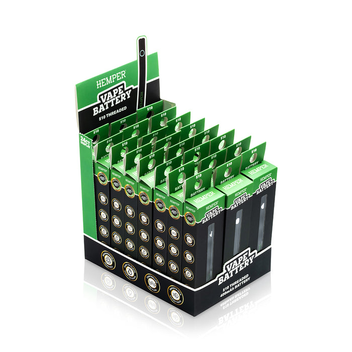 Display - Hemper Regular 510 Battery Pen With Stock Usb Charger - 18ct