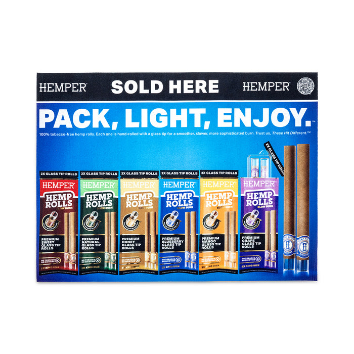 Hemper Market Advertising Pack - Hemp Combustibles - 18" x 24" - Countertop Mat