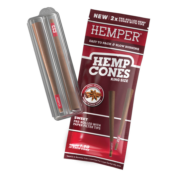 Hemper - King Size Hemp Cones With Paper Tip | 2PK