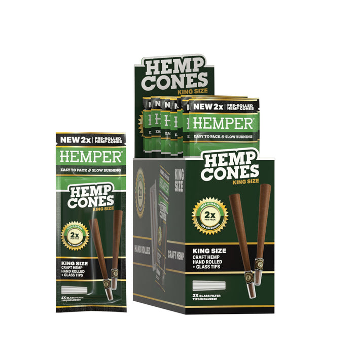 [Preorder] Hemper 2pk King Size Cones with Glass Tips