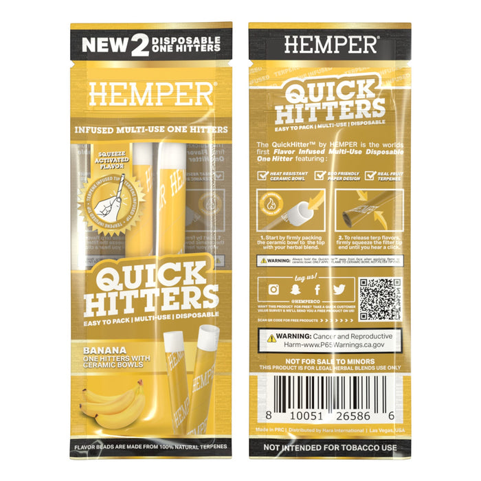 HEMPER - Banana Quick Hitter - Multi-Use Disposable One Hitter